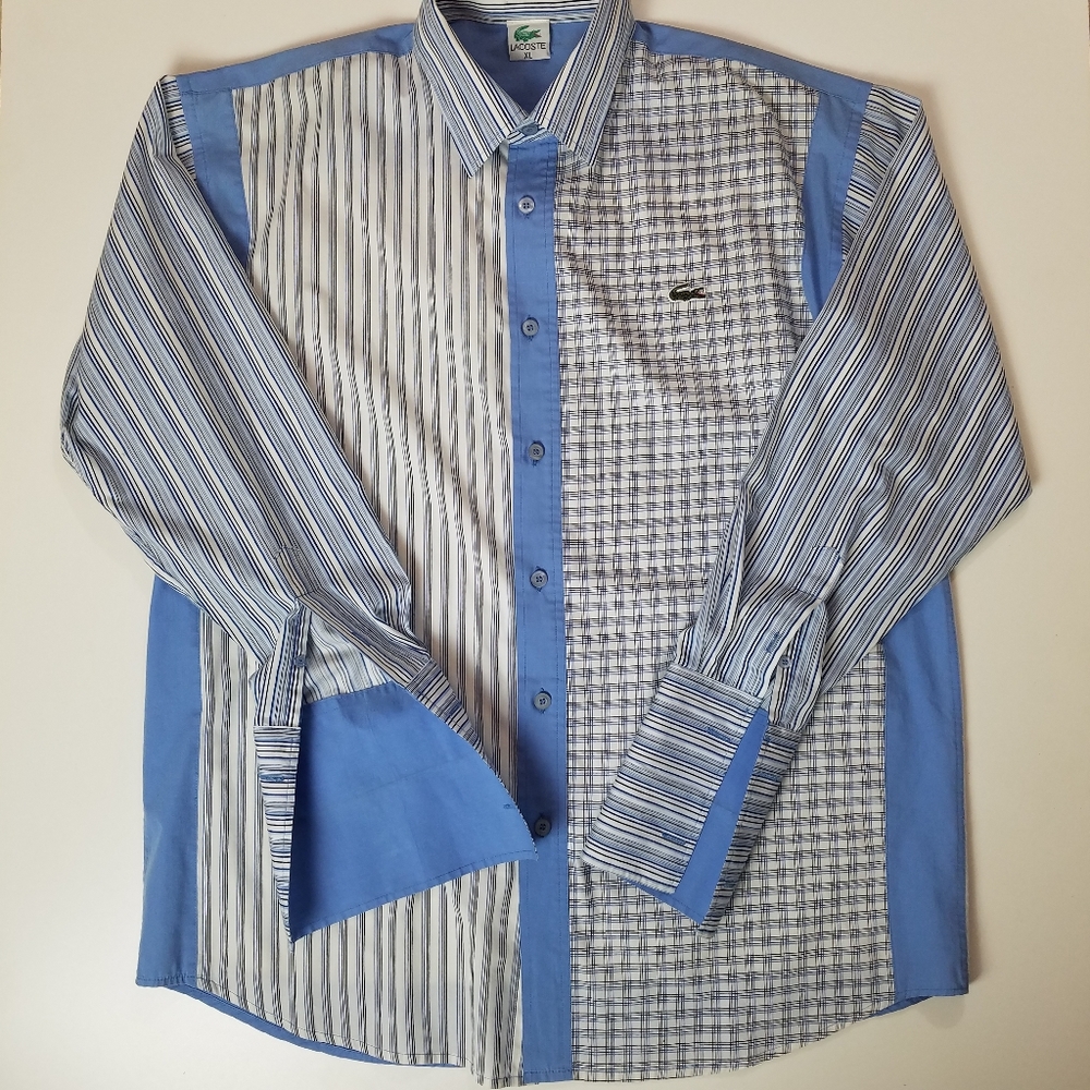 Lacoste Striped French Cuff Button Up Shirt XL
